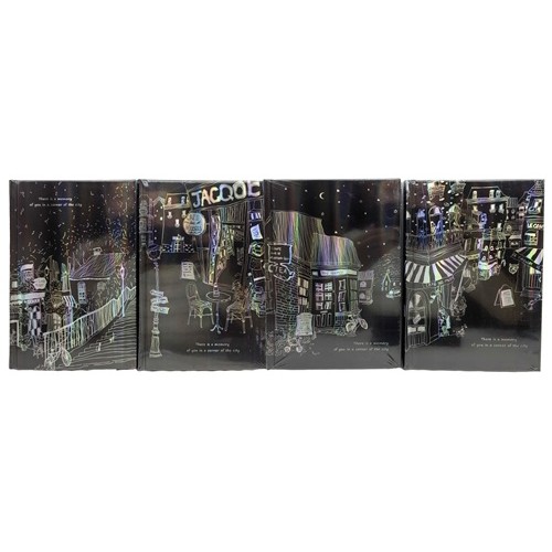 Блокнот із чорними аркушами на магніті А5 "Срібне місто" 13*18,5см, 128арк.