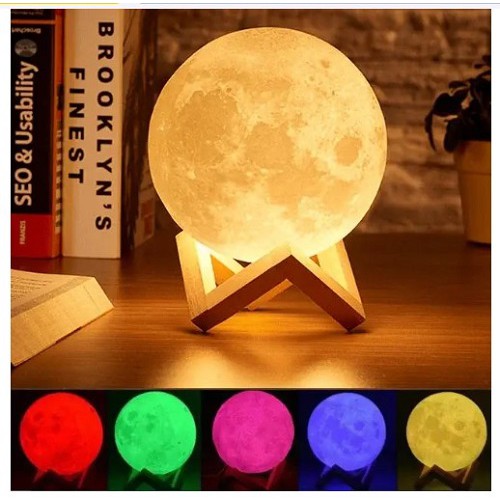 Лампа - ночник 3D Луна от сети (5 цветов)