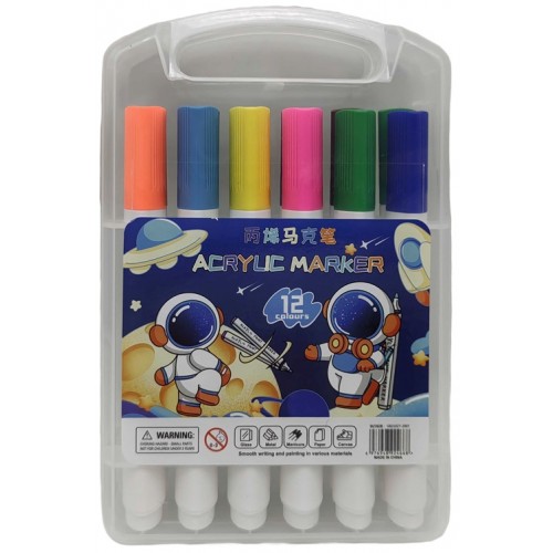Маркер акриловий 12кол. "Космонавт" 12,5см