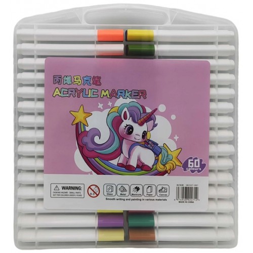 Маркер акриловий 60кол. "Єдиноріг" 12,5см