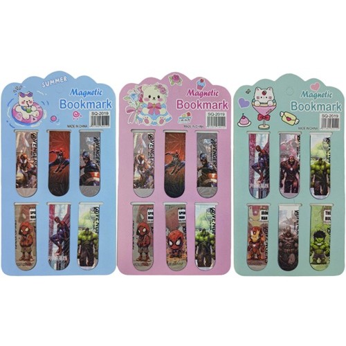 Закладка магнитная для книг 6шт. "Супергерои"