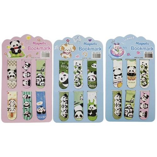 Закладка магнитная для книг 6шт. "Панда"