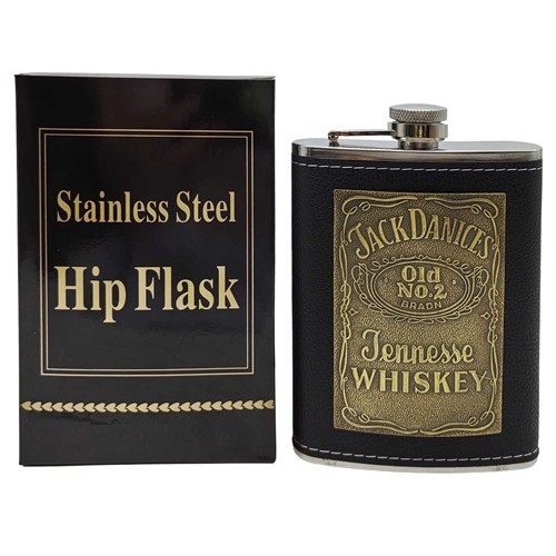 Фляга 240мл "Jack Daniels" нержавеющая сталь в коже