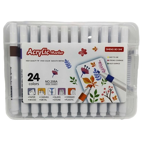 Маркер акриловий 24кол. 13,5см у пласт.кор.