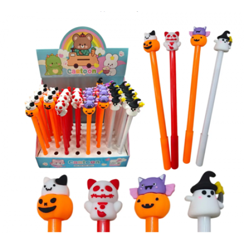 Ручка гель "HALLOWEEN ORANGE", синя 