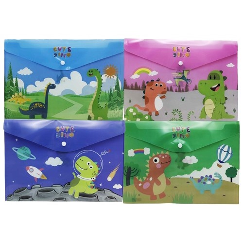 Папка-конверт на кнопці А4+ "Дінозавр" 18мкм 23,5*33см