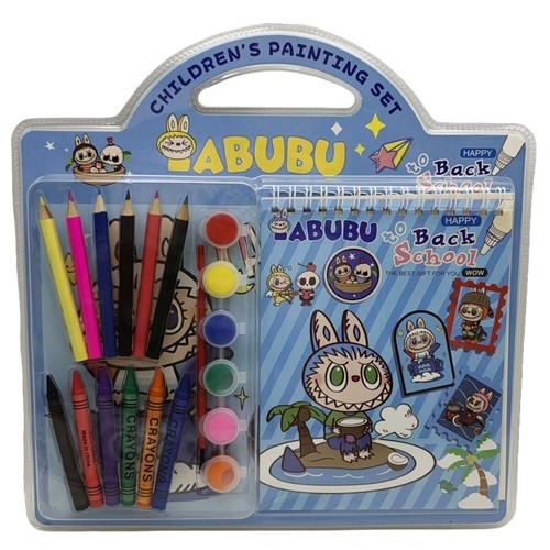 Набір для творчості-Розмальовка "Лабубу" 6арк.,олівці, фарба 6кол.