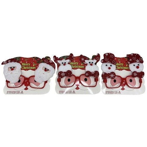 Окуляри новорічні "Санта, Сніговик, Олень"