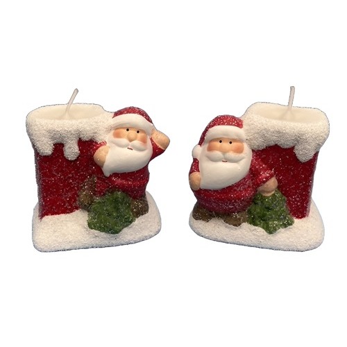 Свічка новорічна фігурна парафінова "Санта" 7,7*7,3см