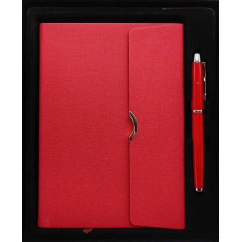 Блокнот шкір/зам на магніті А5 96арк.+ручка роллер у подар.кор.