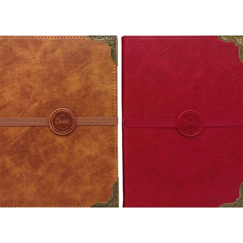Блокнот А5 "Металлический уголок" 100л., кож/зам, зол.край 80г/м2, клетка