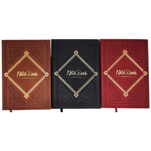 Блокнот А5 "Золотий ромб" 100арк., шкір/зам, зол.край, 80г/м2 клітинка