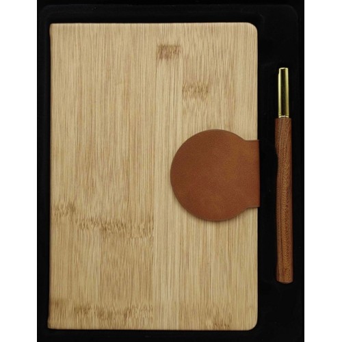 Блокнот шкір/зам на магніті А5 96арк.+ручка роллер у подар.кор.