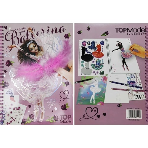 Альбом для творчості "Балерина" 26*19см, 32арк.розмальовки, 3арк.наліпки