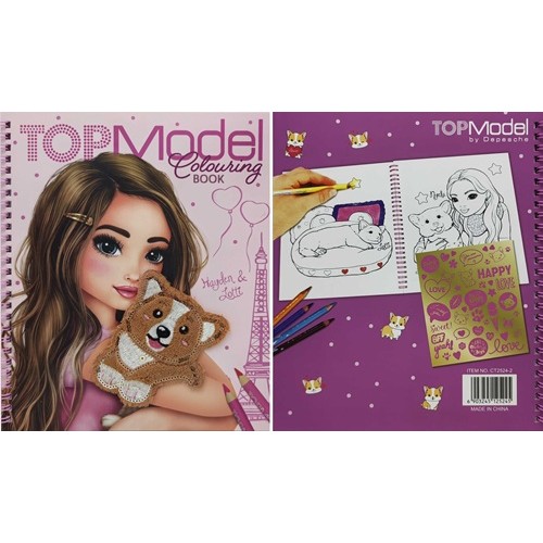 Альбом для творчості "Топ модель із собачкою" 24*20см, 20арк.розмальовка,1арк.наліпки