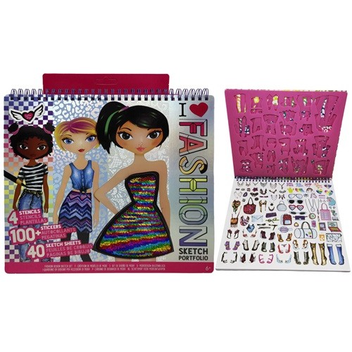 Набір для творчості "Модниця" 26,5*24см, 40арк.розмальовка,4арк.трафарети,1арк.наклейки,4арк.кольор.