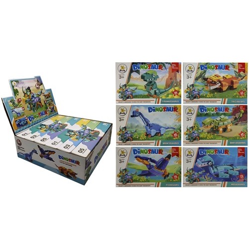 Конструктор 63-76 деталі "Динозавр - 6 в 1" 14,5*9,5*4,5см