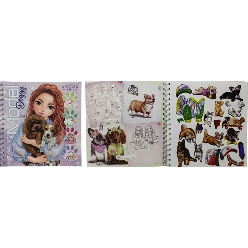 Альбом для творчості "Топ-модель із собачками" 24*20,5см, 46арк.розмальовки,5арк.наліпки