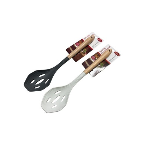 Силіконова шумівка - з дерев'яною ручкою (термостійка) 32см