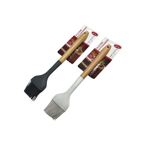 Силіконовий пензлик для випічки та гриля з дерев'яною ручкою (термостійка) 28см