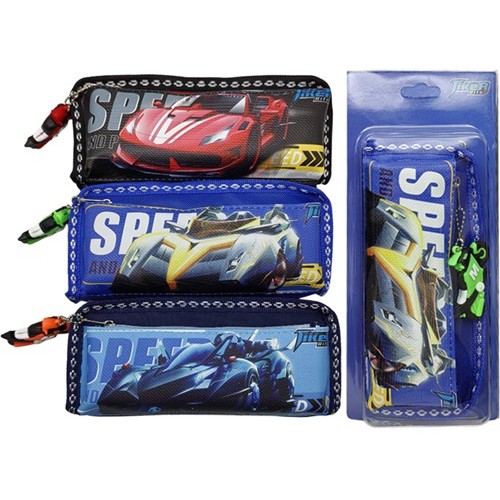 Пенал-косметичка 2змейки с брелоком "Машина" уп.PVC