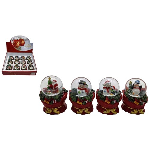 Сувенир "Шар снежный 45мм - Санта, Снеговик, Пингвин"