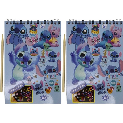 Блокнот-гравюра А5 "Стич" 8 аркушів, чорний лист, дерев'яна паличка