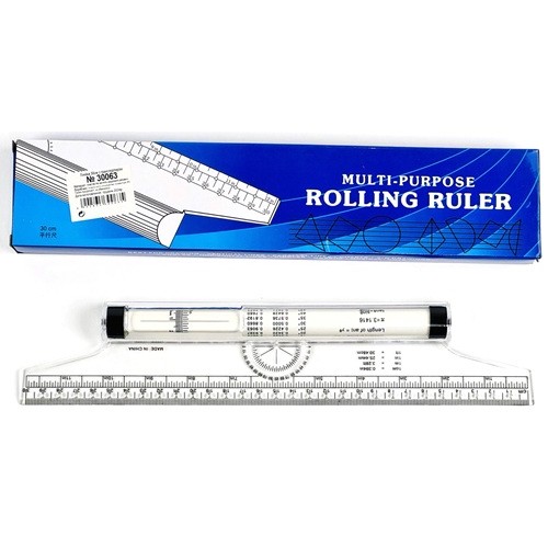 Лінійка креслярська - рейсшина 30см з транспортиром, пластик