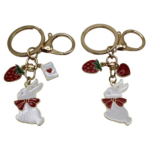 Брелок металевий "Зайчик з серцем" 6,5см