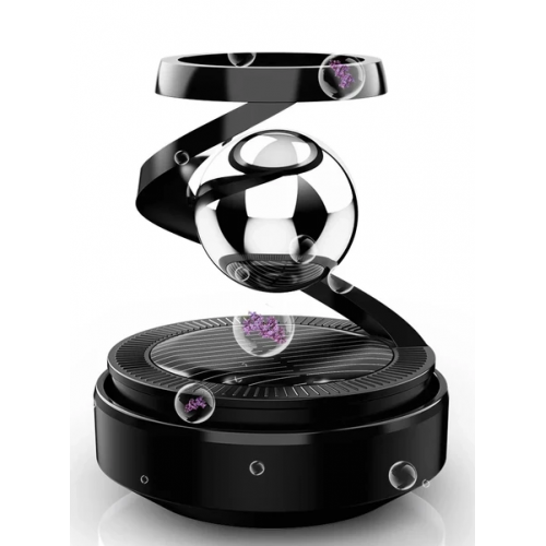 Обертовий металевий ароматизатор в авто Планета на сонячній батареї із запахом парфумів 65*65мм