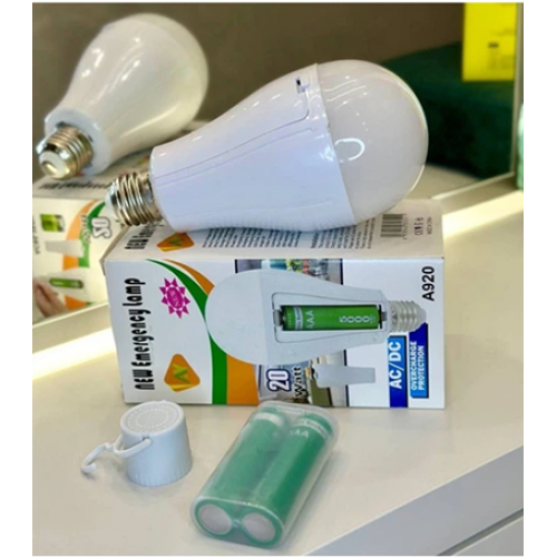 Світлодіодна LED-лампа акумуляторна автономна аварійна 20W лампочка цоколь E27 