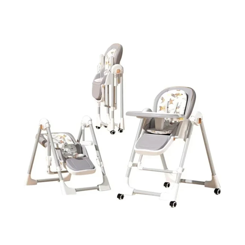 Стільчик для годування BabyChair з регульованою спинкою та столиком, шезлонг, колеса, складаний