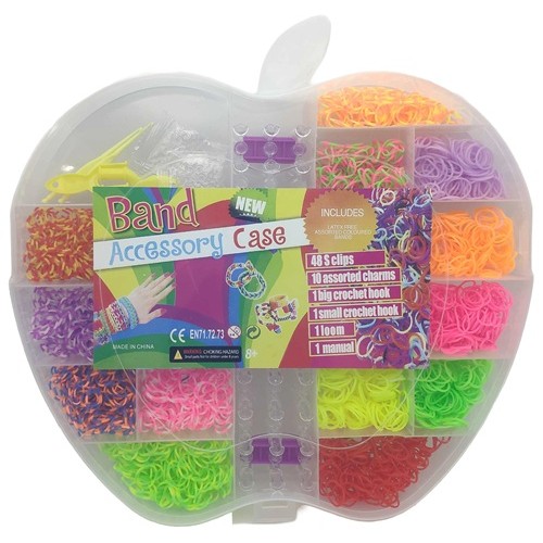 Набір для плетіння - резиночки 3000шт.в кор. "Яблуко"+інстр-ти+гачки