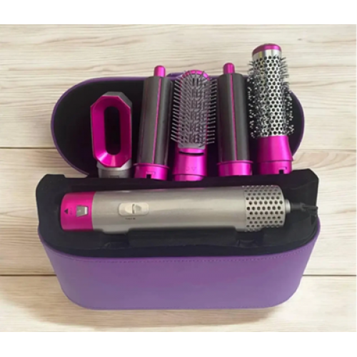 Фен-щетка 5в1 с дополнительными насадками для завивания и выпрямления волос 1000 Вт