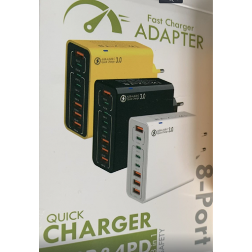 Адаптер для швидкого заряджання мобільних телефонів із 8 портами