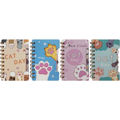 Блокнот на спирали А6 "Лапка" 14*9см., 65л. с 4-мя разделителями