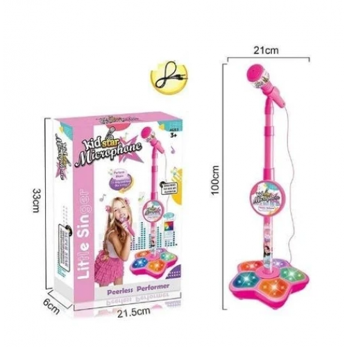 Детский микрофон на стойке со световыми и звуковыми эффектами