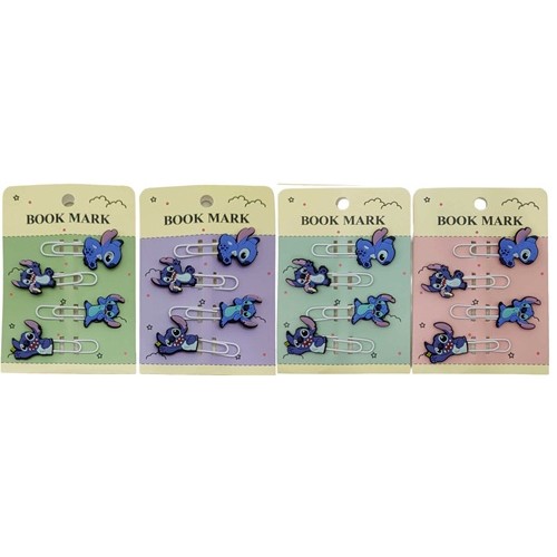 Закладка-скріпка для книг силіконова 4шт. "Стіч" 7см