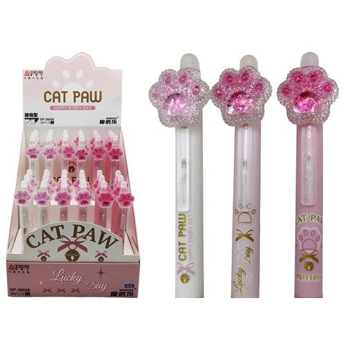 Ручка гелева пише - стирає "Лапка об'ємна"0,5мм Aodemei 