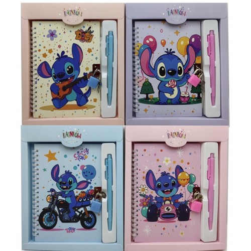 Набір "Стіч": блокнот на замочці 13*18см, 48арк. +ручка кулькова у коробці