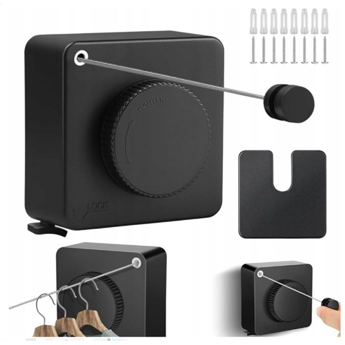 Розтяжна стальна більєва верівка, чорна 