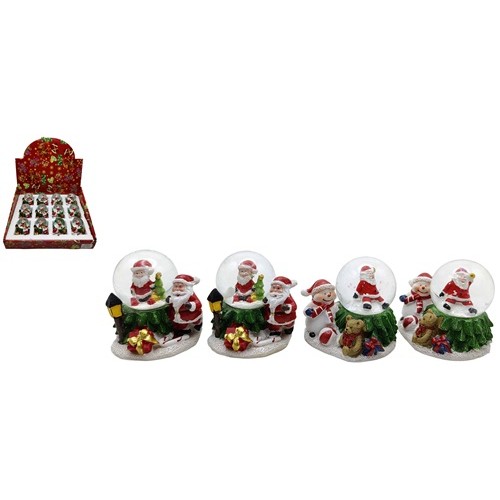Сувенир "Шар снежный 45мм - Санта, Снеговик, Медведь"