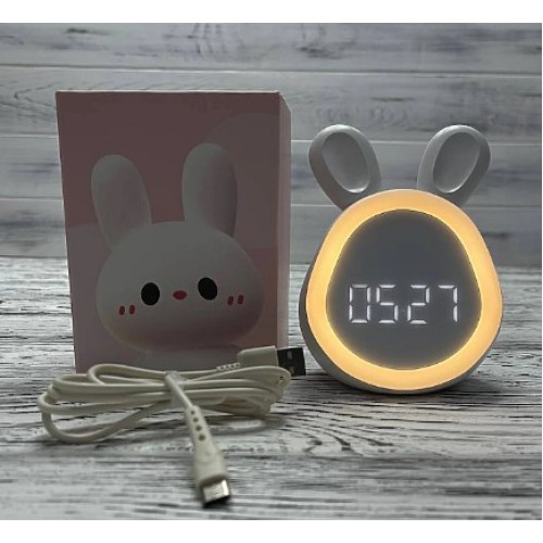 Часы "Зайка" на аккумуляторе с подсветкой и будильником
