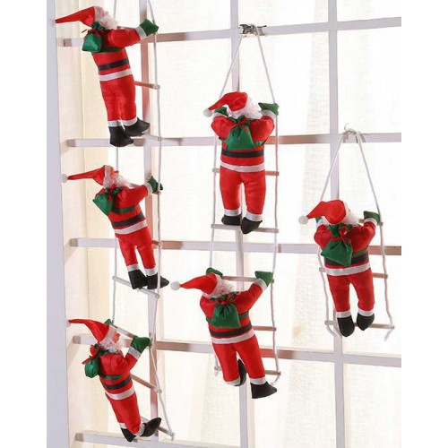 Декор новорічний "Три Санти по 40см на сходах"