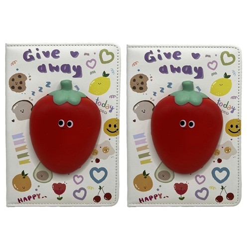 Блокнот шкір/зам А5 "Сквіш-Полуниця" 80 аркуш., клітинка