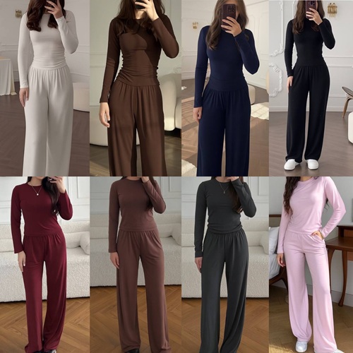 Зручний набір кежуал-топ + штани, весна-осінь, мікродайвінг