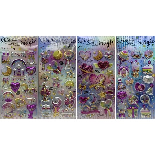 Наліпки об'ємні "Сипучі блискітки" 20*10см