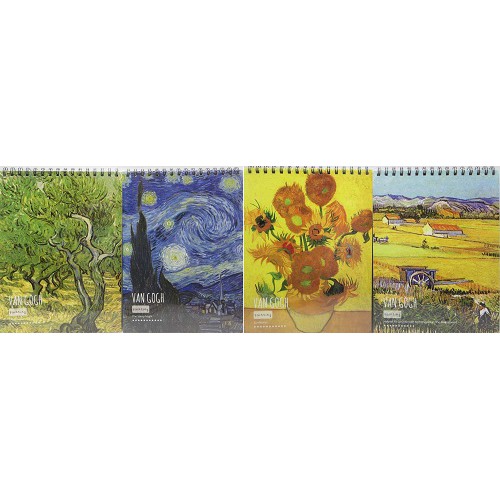 Скетчбук для рисования на спирали А4 "Картины Ван Гога", 45 листов, 100г/м2