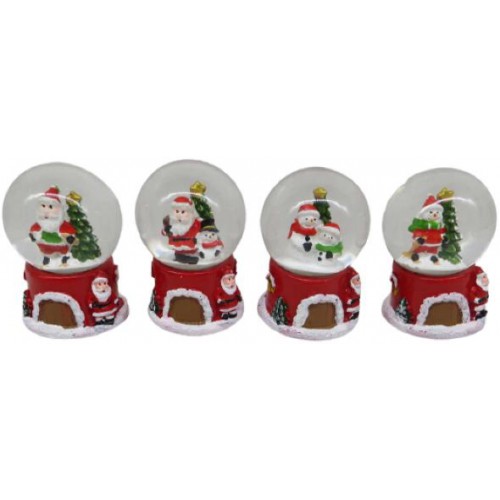 Сувенир керамический "Шар снежный 45мм" Домик с Дед Морозом"