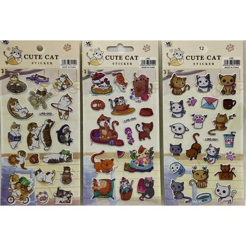 Наклейки объемные "Котики" 22*10см